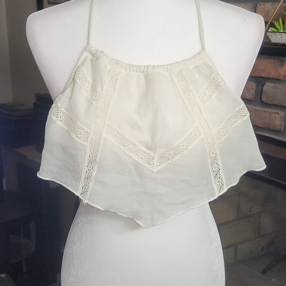 Victoria's Secret cream handkerchief bikini top XS